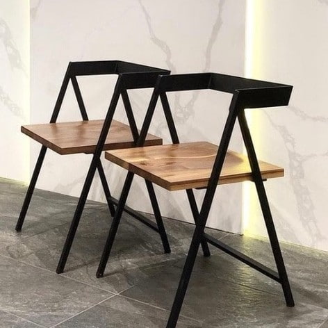 تصویر 3 از صندلی بار چوبی فلزی پایه تقویت شده مناسب فضا های پرتردد